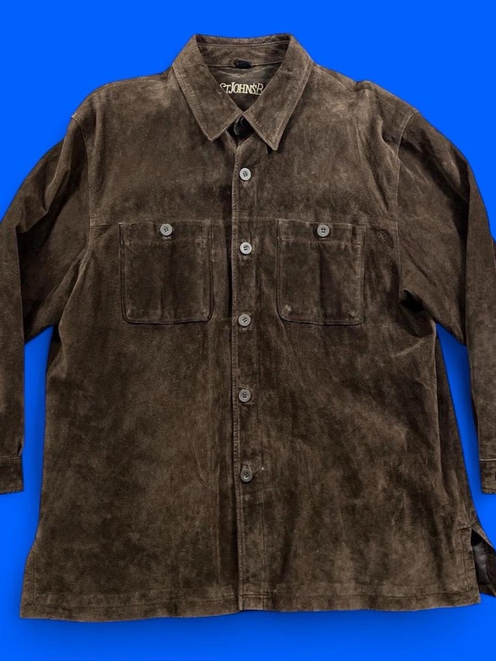 Vintage 90s Brown suede St. John's Bay button-up shirt jacket